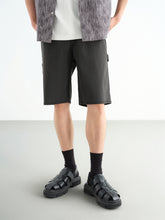 Men's Washed Denim Shorts with Logo Patch